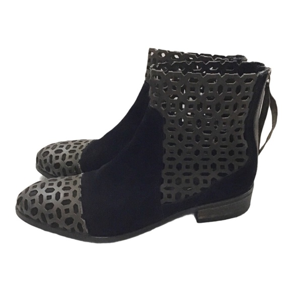 Rebels Vale Leather‎ Geo Cutout Bootie 7 - Picture 2 of 12